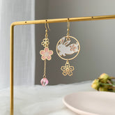 Pink Sakura Cherry Blossom Earrings - Japanese Sakura rabbit Earrings - Rabbit Earrings - Bunny earrings